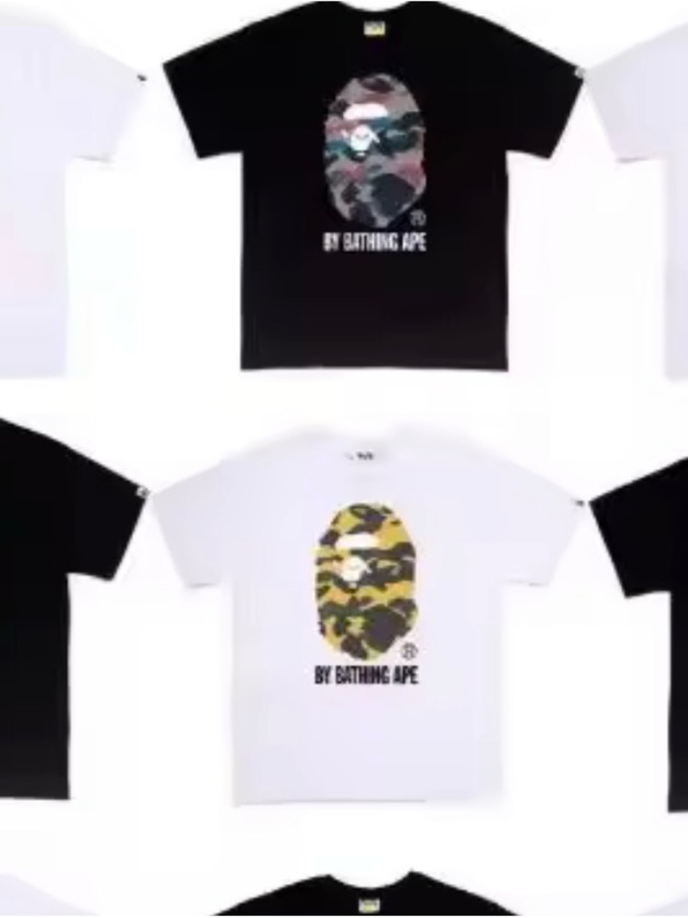 Bape Camo Ape Head Tee any size - Black, White, Yellow, Greena